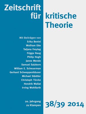 cover image of Zeitschrift für kritische Theorie / Zeitschrift für kritische Theorie, Heft 38/39